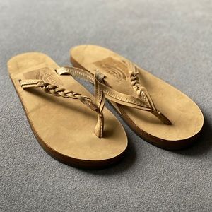 SOLD Rainbow flirty braidy flip flop